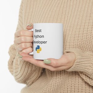 Python Developer Mug: Coding Enthusiast Gift, 11 oz Ceramic 画像 9