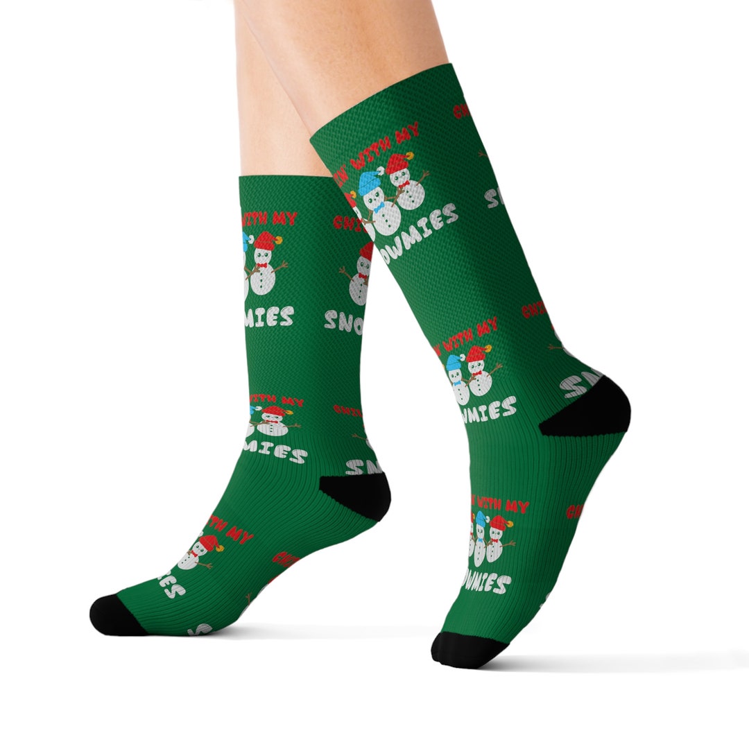 Sublimation Christmas Holiday Sock, Christmas Socks, Cute Socks, Festive Socks, Gift for Her