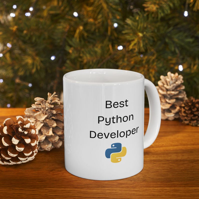 Python Developer Mug: Coding Enthusiast Gift, 11 oz Ceramic 画像 8