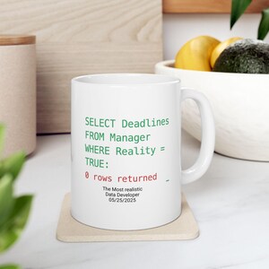 SQL Developer Mug: Funny Data Analyst Gift, FREE Personalization zdjęcie 10