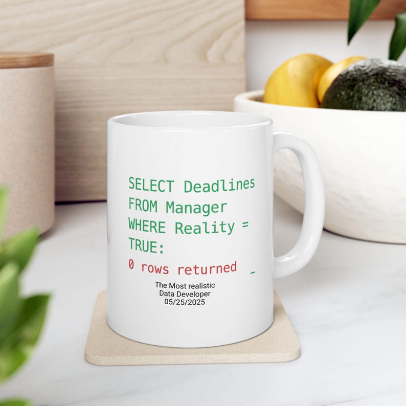 SQL Developer Mug: Funny Data Analyst Gift, FREE Personalization zdjęcie 10