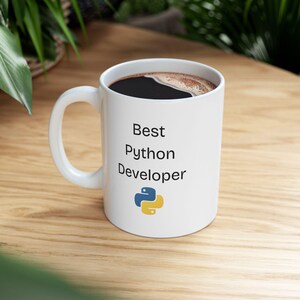 Python Developer Mug: Coding Enthusiast Gift, 11 oz Ceramic 画像 7