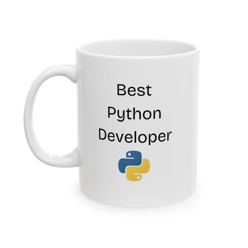 Python Developer Mug: Coding Enthusiast Gift, 11 oz Ceramic 画像 1