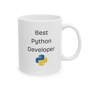 Python Developer Mug: Coding Enthusiast Gift, 11 oz Ceramic 画像 2