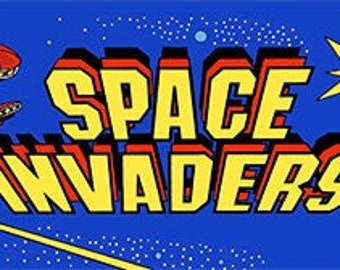 Space Invaders arcade marquee | Vinyl sticker - 9.25" x 2.5"