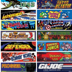 3-pack Arcade marquee vinyl stickers (A to G) - 9.25&quot; x 2.5&quot;
