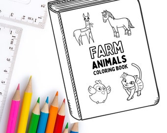 Farm Animal Coloring Book - Digital Print