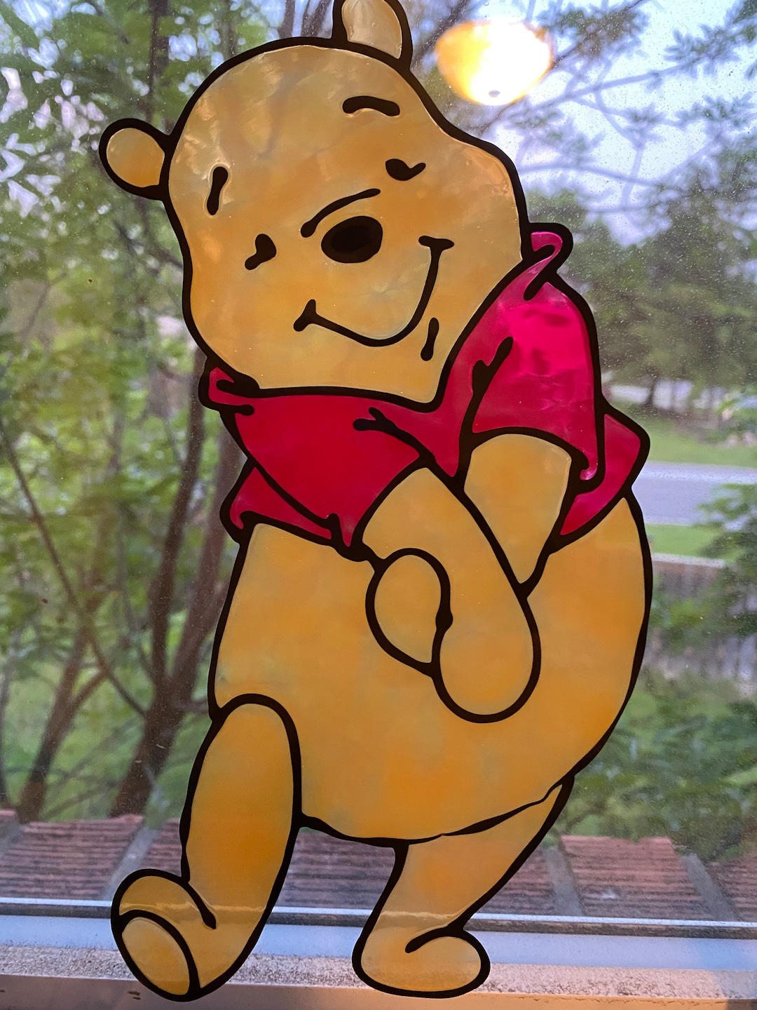 Cute Winnie the Pooh Stained Glass Painting Etsy
