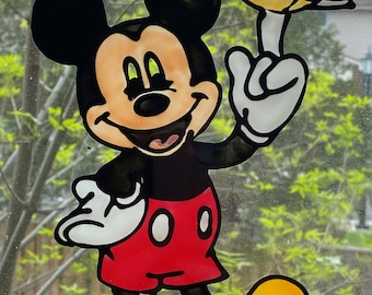 Mickey Mouse stained glass painting