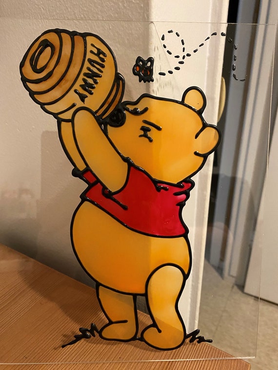 Hand Painted Winnie The Pooh Hunny Pot - 6.25 Width, 4.5 Tall
