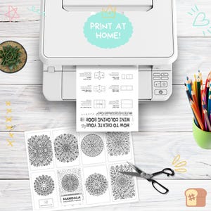 Mandala Mindfulness Mini Coloring Book - Print and assemble book kit bold simple coloring pages cozy coloring page printable 8.5x11, A4 image 6