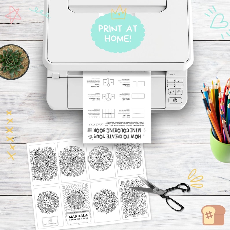 Mandala Mindfulness Mini Coloring Book - Print and assemble book kit bold simple coloring pages cozy coloring page printable 8.5x11, A4 image 6