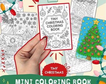 Cozy Christmas Mini Coloring Book - Print and assemble book kit bold simple coloring pages Cute Winter foods cozy color printable 8.5x11, A4