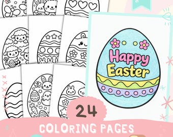 Easter Egg Coloring Pages – Springtime color your own printable Easter Decorations (Digital Download)
