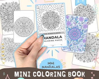 Mandala Mindfulness Mini Coloring Book - Print and assemble book kit bold simple coloring pages cozy coloring page printable 8.5x11, A4