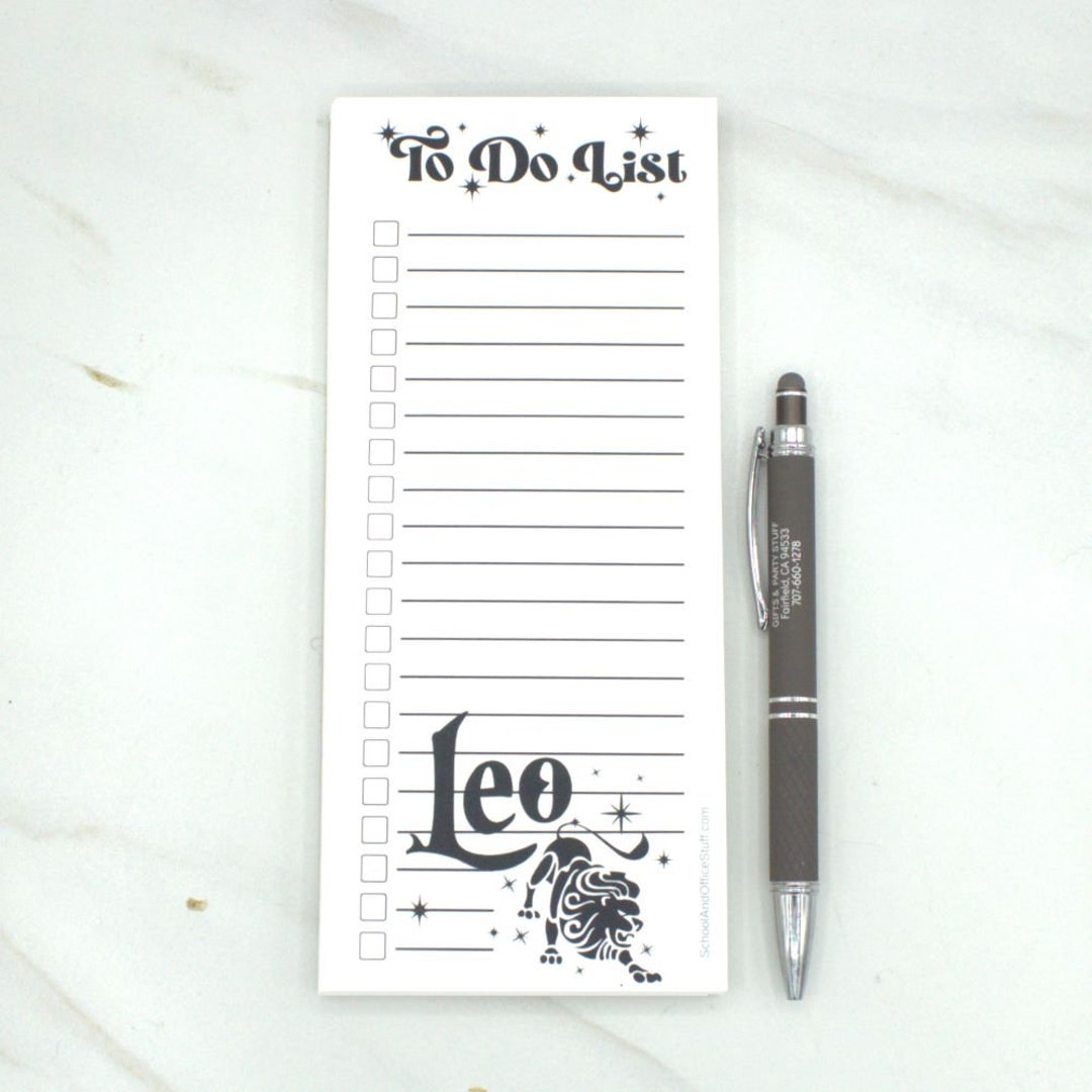Leo Zodiac Checklist Memo Pad, 3.5x8 List Pad, Memo Pad, Personalized