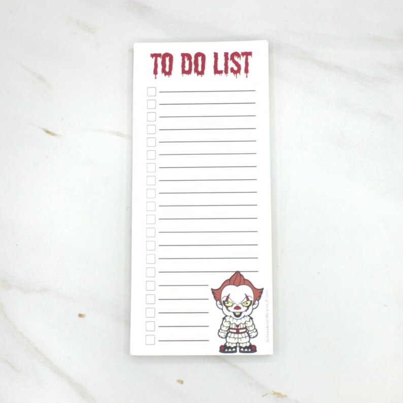 Pennywise Notepad Set Notepad Checklist Pad Memo Pad Etsy