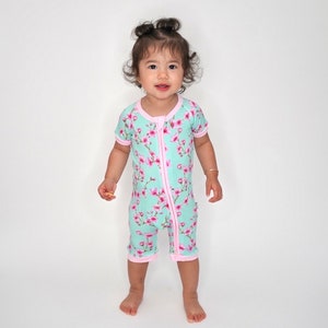 Cherry Blossom Bamboo Shortie Romper