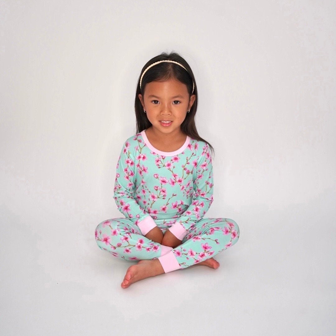 Cherry Blossoms Bamboo Pajama Set