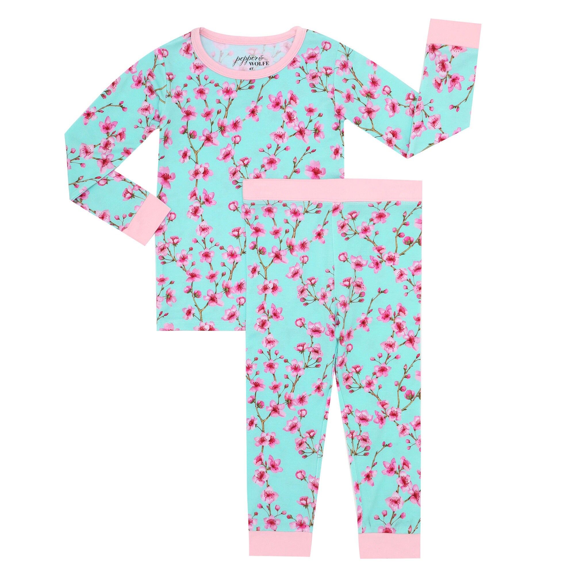 Toddler 2-Piece Cherry Beige Pajamas Set