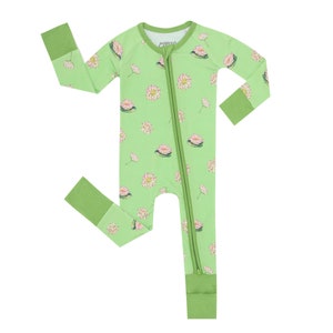 Lotus Flower Bamboo Zippered Romper
