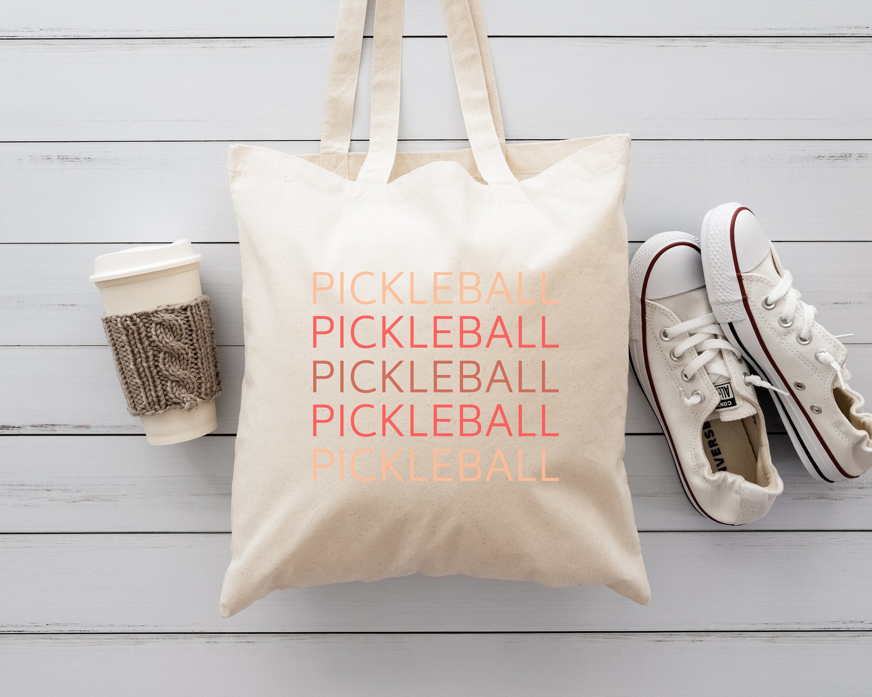 Pickleball Canvas Tote Bag Pickleball Accessory Pickleball Etsy