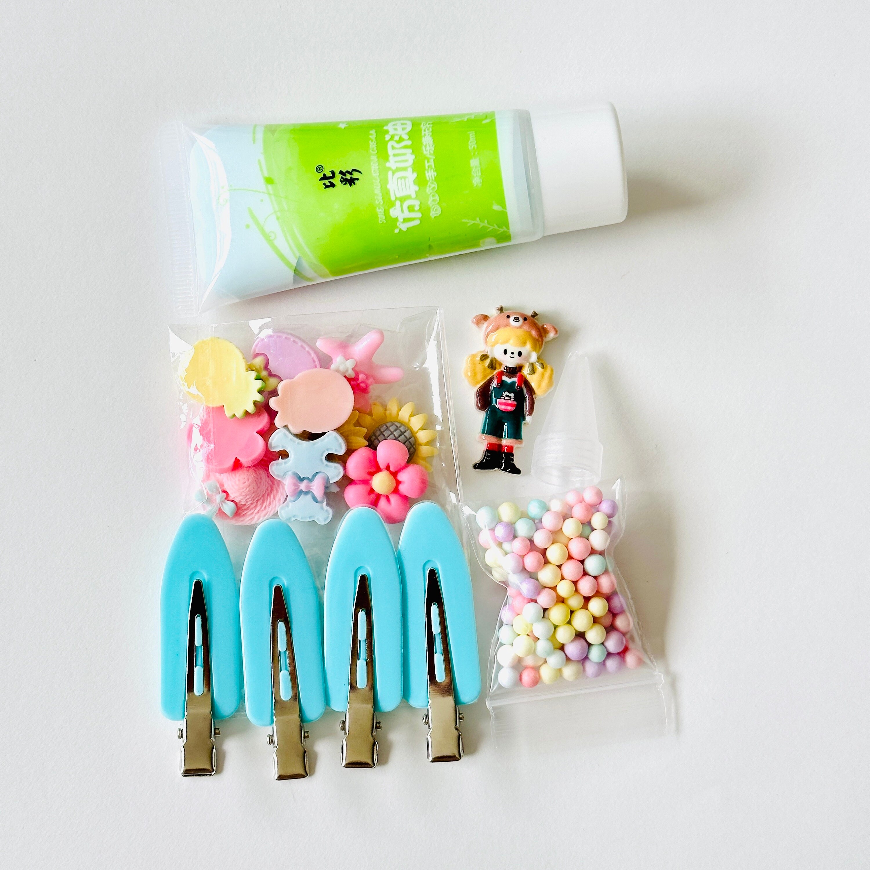 DIY Hair Clips Decoden Cream Glue Beginner Trial Material DIY Etsy