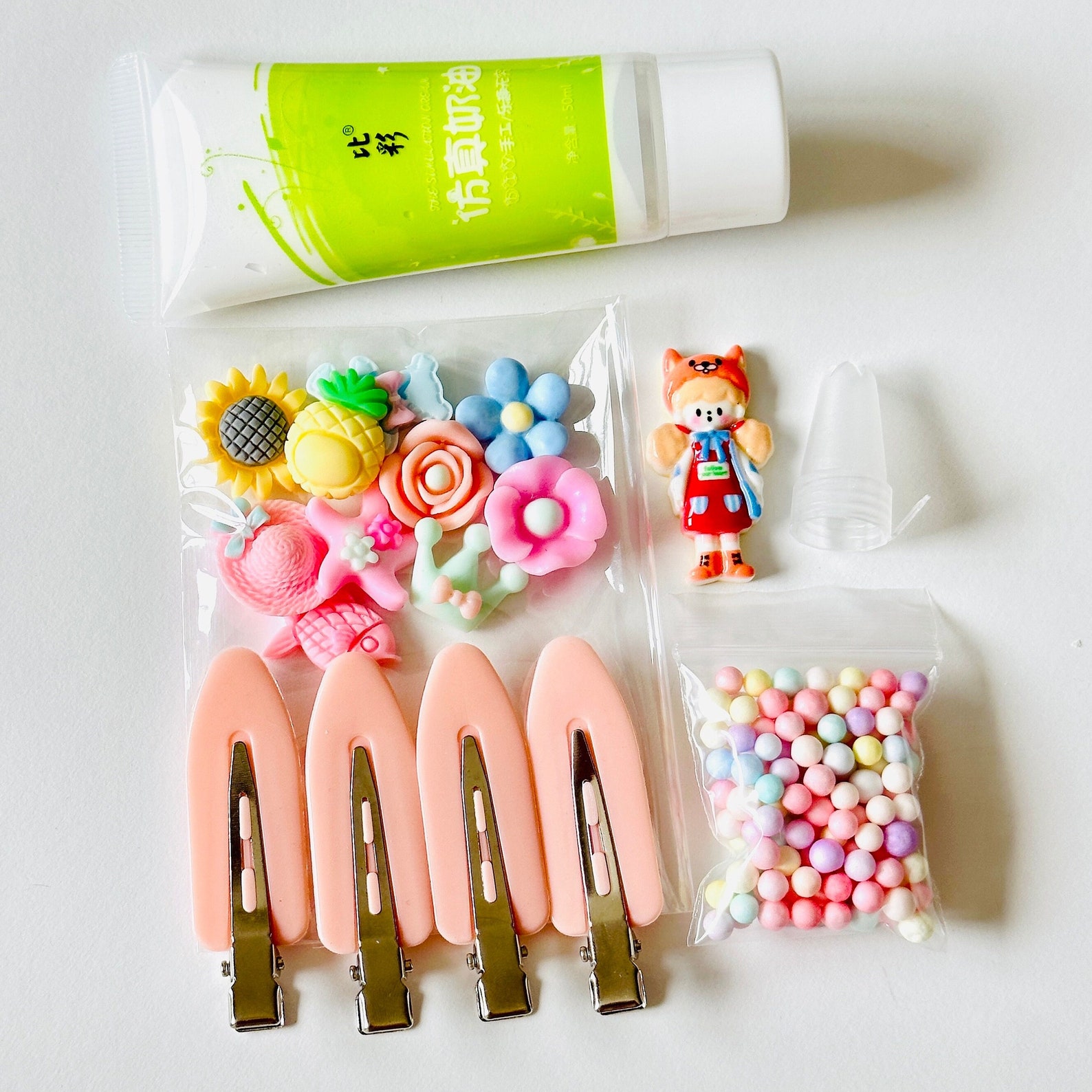 DIY Hair Clips Decoden Cream Glue Beginner Trial Material DIY Etsy