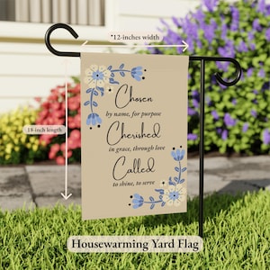 Christliche Hof-Flagge gewählt Blumengarten-Fahne im Freien Schrift-Dekor-Geschenk für Mamma Housewarming-Geschenk-Ermutigung-Glauben-Zeichen-neues Zuhause sie