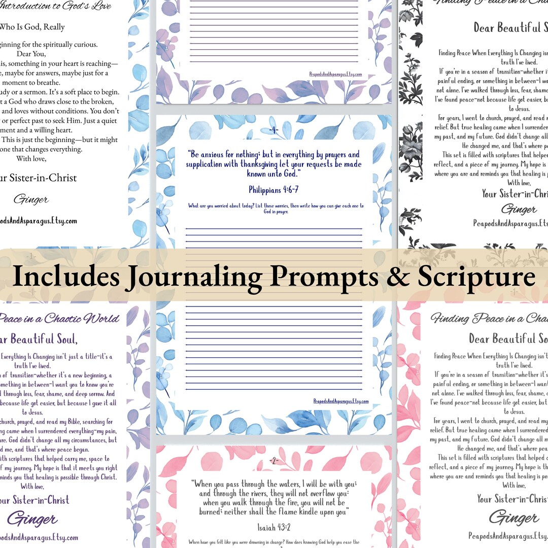 Christian Scripture Journal for Women Floral Bible Study Digital ...