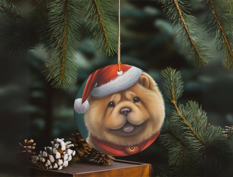 Brown Chow Christmas Ornament Chowchow Dog Porcelain Decor - Etsy