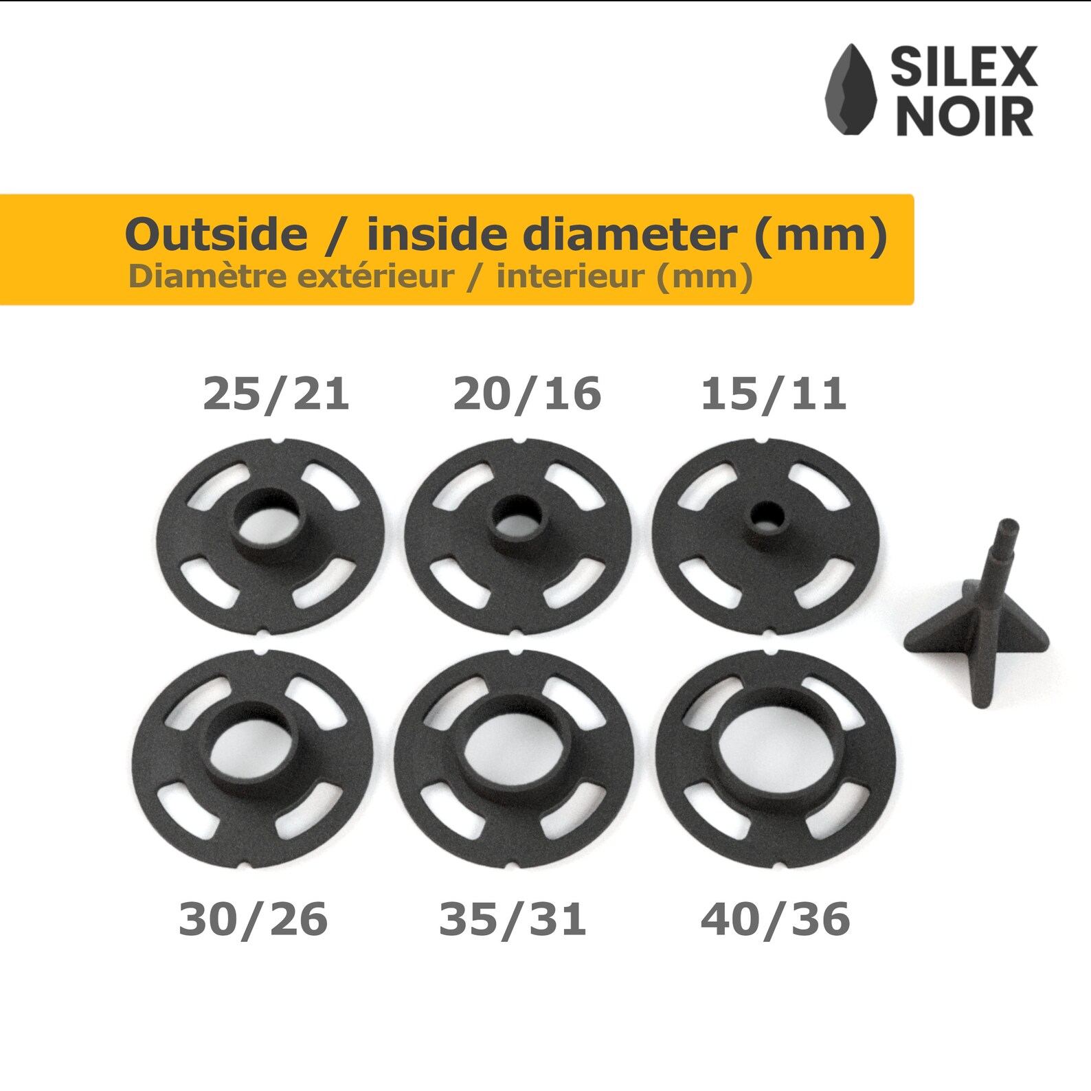 Makita RP0910, RP1110 - 6 Copy Rings / Copy Guides & Centering Cone for ...