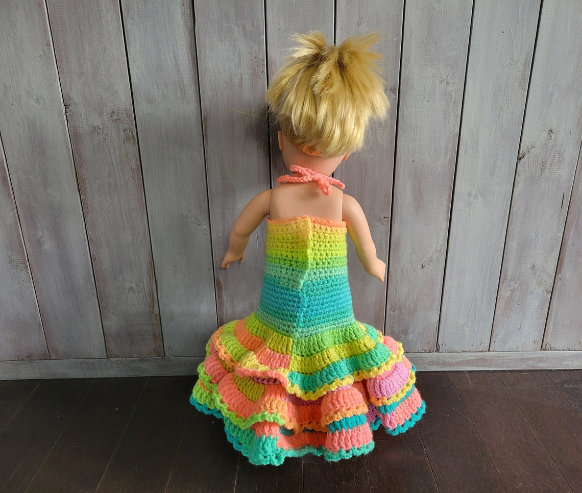 Party Dress for 18 Doll Crochet Pattern, Doll Clothes Pattern, Pdf