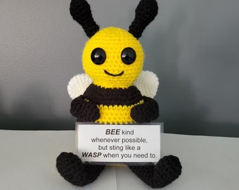 Amigurumi Bee Pattern, Crochet Bee Pattern, Bee Plush, Gift Card Holder, Crochet Accessory, Crochet Desk Decor, Unique Funny Gift