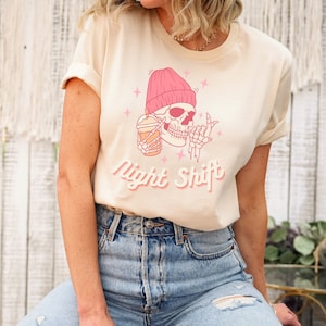 Night Shift Skeleton Shirt, Night Shift Worker, Night Nurse Shirt, Night Shift Nurse Gift