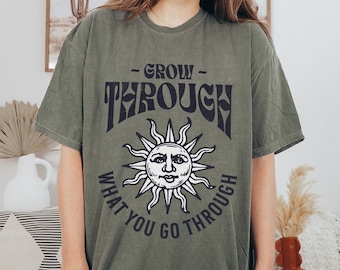 Vintage Style Celestial Comfort Colors Shirt, Granola Girl Aesthetic Shirt, Positive Mental Health Shirt, Pinterest VSCO Shirt
