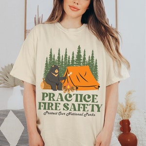Granola Girl Aesthetic Comfort Colors Shirt, Camp Fire Safety, Protect Our National Parks, Indie Shirt, Camping Outdoor Nature Vibe Shirt