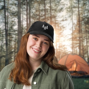 Granola Girl Aesthetic Hats, Camp Hats, Vintage Dad Hats, Corduroy Hat, Pine Tree Hat