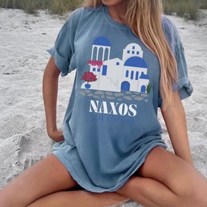 Naxos Greece Shirt, Greek Island Summer, Travel Aesthetic, Greece Travel Vacation Souvenir Gift, Comfort Colors Oversized Tee