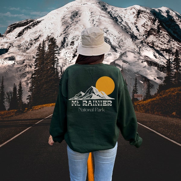 Mount Rainier National Park Crew Neck Sweatshirt, Granola Girl Aesthetic Sweatshirt, Mt. Rainier National Parks Sweatshirt Gift