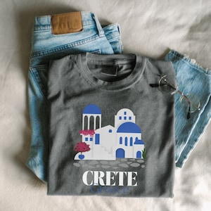 Crete Greece Shirt, Greek Island Summer, Travel Aesthetic, Greece Travel Vacation Souvenir Gift, Comfort Colors Oversized Tee