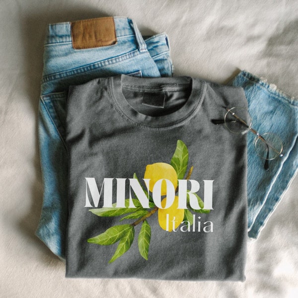 Minori Italia Shirt, Italian Amalfi Coast Summer, Travel Aesthetic, Italian Lemon, Italy Travel Gift, Comfort Colors Oversized Tee