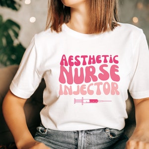 Chemise d&#39;injecteur d&#39;infirmière esthétique, chemise d&#39;esthéticienne, chemise d&#39;injecteur d&#39;infirmière, esthétique médicale, injecteur cosmétique, injecteur de Botox, NP