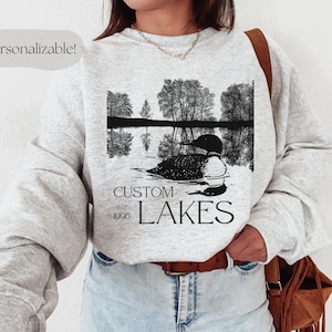 Personalized Custom Cottage Crew Neck Sweatshirt, Custom Lake Sweatshirt, Custom Cabin Sweatshirt, Cottage Owner Gift, Cottage Lake Crew