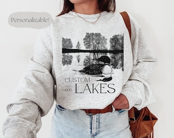 Sweat-shirt ras du cou Cottage personnalisé, Sweat lac personnalisé, Sweat-shirt cabine personnalisé, Cadeau propriétaire de chalet, équipage de Cottage Lake