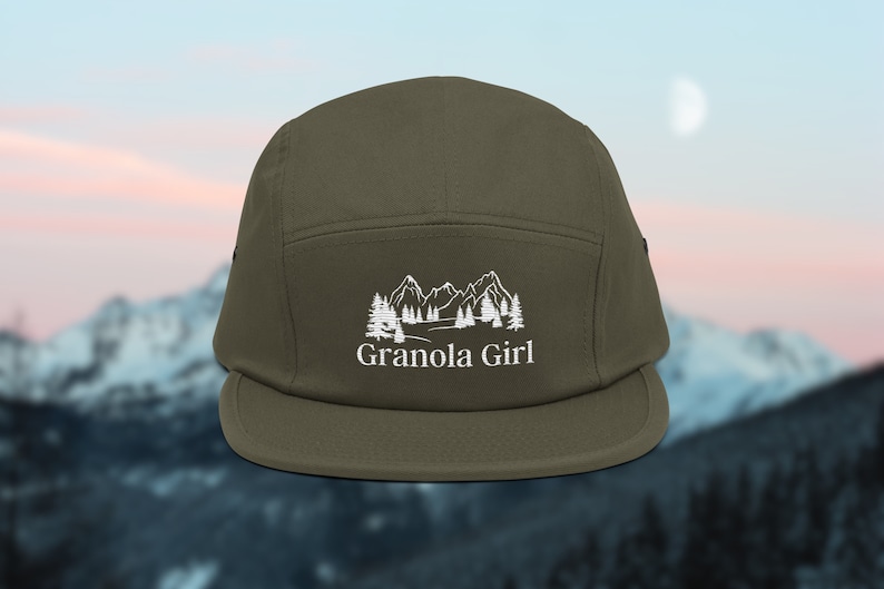 Granola Girl Aesthetic Camp Hat, Five Panel Cap, Camping Hat, Outdoor