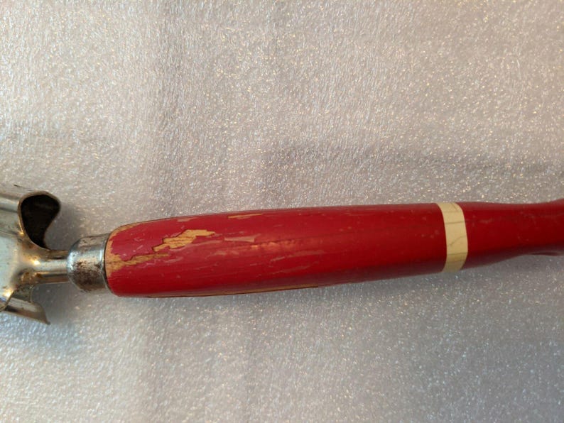 VINTAGE EKCO USA 7" Kitchen Utensil Knife Sharpener with Red Wood Handle image 5