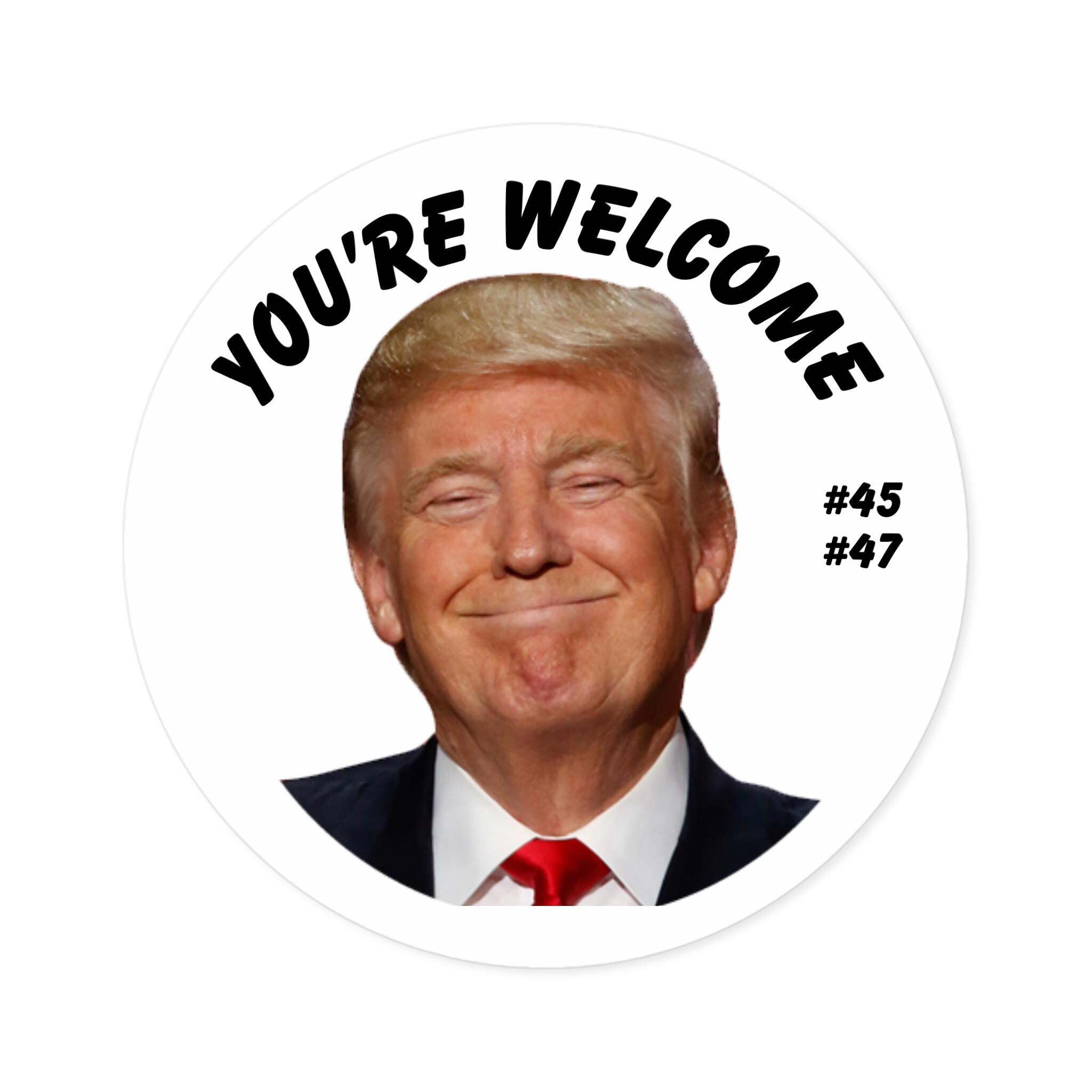 thumbnail image 2 of Trump 47 Stickers – American President Hard Hat Sticker – Red Wave Decal – Funny 10pk 2 of 5