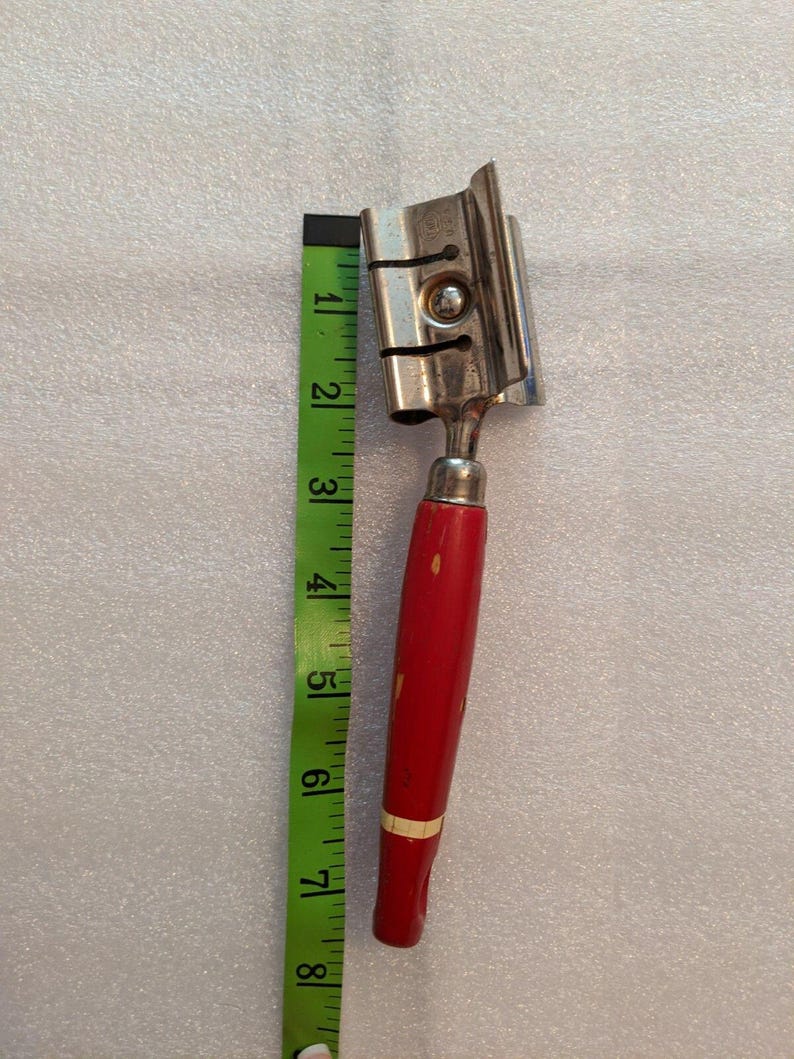 VINTAGE EKCO USA 7" Kitchen Utensil Knife Sharpener with Red Wood Handle image 12