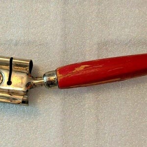 VINTAGE EKCO USA 7" Kitchen Utensil Knife Sharpener with Red Wood Handle image 3